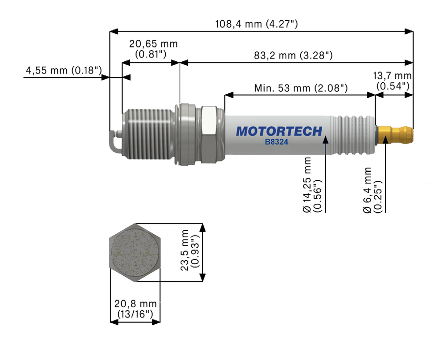 MOTORTECH B8324 SPARK PLUG- BOX OF 4
